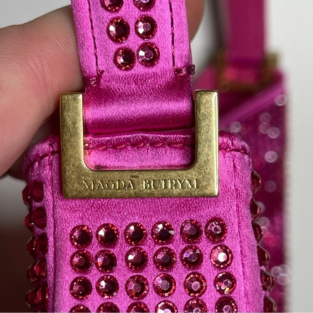 Magda Butrym Medium Vesna Pink Crystals Hobo Bag $3265